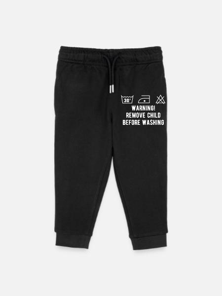 Instruction de lavage drôle - Pantalon de jogging enfant bio Stanley/Stella - noir