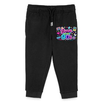 Né dans les années 90, style néon rétro - Pantalon de jogging enfant bio Stanley/Stella - noir - Devant