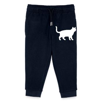 Weiße Katze Katzen Silhouetten Geschenk - Kinder Organic Jogginghose Mini Mover von Stanley/Stella - Navy - Vorne