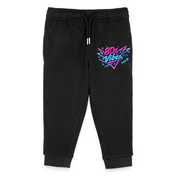 80s Vibes Neon Retro - Kids Organic Sweatpants by Stanley/Stella - black - Front