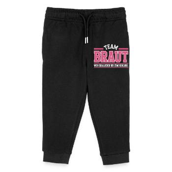Team Braut Wir Eskalieren Crew Squad JGA Frauen - Kinder Organic Jogginghose Mini Mover von Stanley/Stella - Schwarz - Vorne