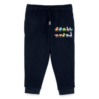 Bunte Dino-Truppe Niedliche Saurier - Kinder Organic Jogginghose Mini Mover von Stanley/Stella - Navy - Vorne