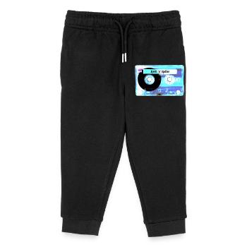 Cassette rétro - Pantalon de jogging enfant bio Stanley/Stella - noir - Devant