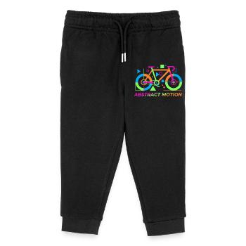 Neon Abstract Bicycle Motion - Kids Organic Sweatpants by Stanley/Stella - black - Front