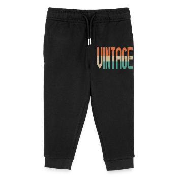 Vintage Style Retro Motiv Design - Kinder Organic Jogginghose Mini Mover von Stanley/Stella - Schwarz - Vorne