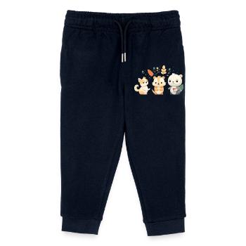 Cute Forest Friends Illustration - Kids Organic Sweatpants by Stanley/Stella - navy - Front