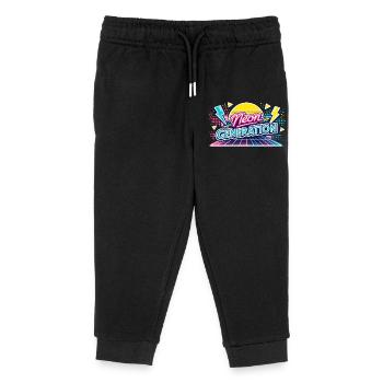 Neon Generation Retro-Vibe - Kinder Organic Jogginghose Mini Mover von Stanley/Stella - Schwarz - Vorne