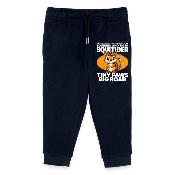 PETITES PATTES GRAND RUGISSEMENT - ÉCUREUIL ET TIGRE - SQUITIGE - Pantalon de jogging enfant bio Stanley/Stella - marine - Devant