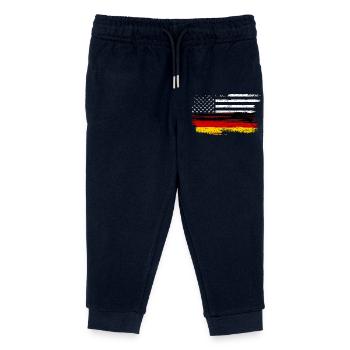 Grunge Flag Brushstroke - Kids Organic Sweatpants by Stanley/Stella - navy - Front