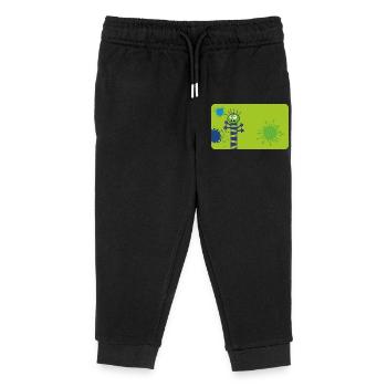 Monstre long et mince et éclaboussures de couleur - Vert Bleu - Pantalon de jogging enfant bio Stanley/Stella - noir - Devant