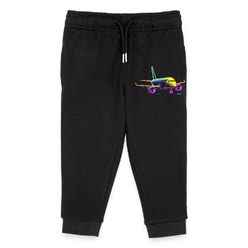 Flugzeug Cartoon Stil - Kinder Organic Jogginghose Mini Mover von Stanley/Stella - Schwarz - Vorne