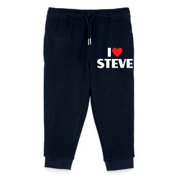 I love Steve Rotes Herz Romantischer Name Fan - Kinder Organic Jogginghose Mini Mover von Stanley/Stella - Navy - Vorne