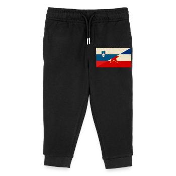 Slovenia and Yugoslavia vintage flag - Kids Organic Sweatpants by Stanley/Stella - black - Front