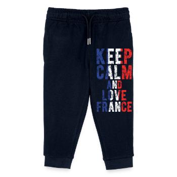 keep calm and love france - Kids Organic Sweatpants by Stanley/Stella - navy - Front