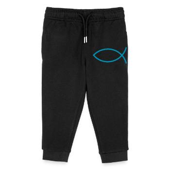 Jesusfisch Ichthys Fisch Fische - Kinder Organic Jogginghose Mini Mover von Stanley/Stella - Schwarz - Vorne