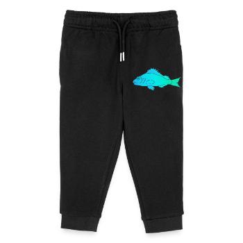 Fish with a serrated fin - Kids Organic Sweatpants by Stanley/Stella - black - Front