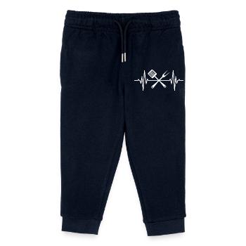 Cuillère de cuisine battement de cœur - Pantalon de jogging enfant bio Stanley/Stella - marine - Devant