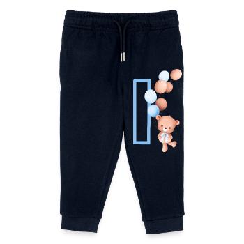 Blue Letter i Bear - Kids Organic Sweatpants by Stanley/Stella - navy - Front