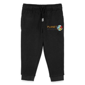Planet logo wit - Kids Organic Sweatpants by Stanley/Stella - black - Front