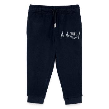 Herzschlag Buch Bücherwelt icon Buch Lesen Leser - Kinder Organic Jogginghose Mini Mover von Stanley/Stella - Navy - Vorne