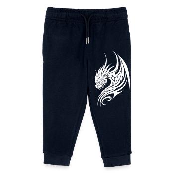 Dragon tatoué avec des ailes - Pantalon de jogging enfant bio Stanley/Stella - marine - Devant
