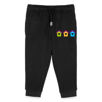 Birdhouse Home Garden Heart Children Colorful House - Kids Organic Sweatpants by Stanley/Stella - black - Front