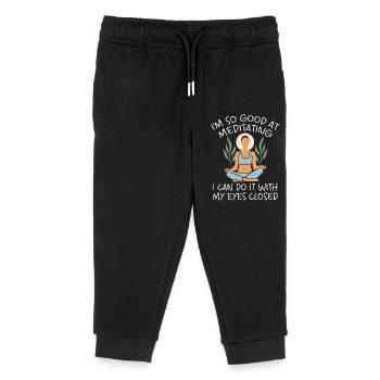 Meditation Meister: So Gut Mit Geschlossenen Augen - Kinder Organic Jogginghose Mini Mover von Stanley/Stella - Schwarz - Vorne