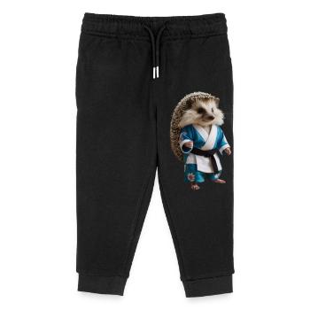 Sporty hedgehog - Kids Organic Sweatpants by Stanley/Stella - black - Front