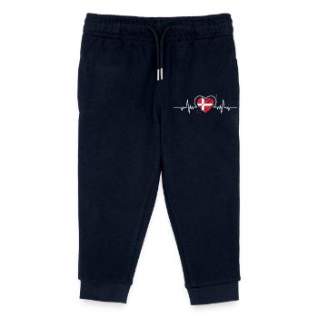 Danemark Coeur Battement de cœur Drapeau Cadeau - Pantalon de jogging enfant bio Stanley/Stella - marine - Devant