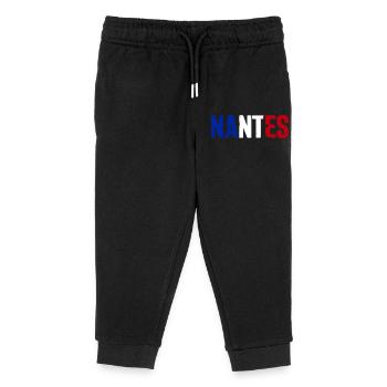 Nantes Frankreich - Kinder Organic Jogginghose Mini Mover von Stanley/Stella - Schwarz - Vorne