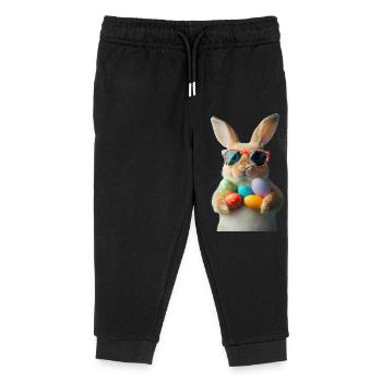 Osterhase - Kinder Organic Jogginghose Mini Mover von Stanley/Stella - Schwarz - Vorne
