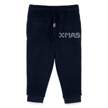xmas font pixel christmas Weihnachten symbol icon - Kinder Organic Jogginghose Mini Mover von Stanley/Stella - Navy - Vorne