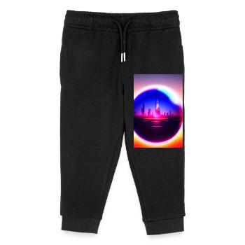 Stadt Kugel - Kinder Organic Jogginghose Mini Mover von Stanley/Stella - Schwarz - Vorne