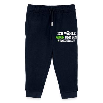 I vote green and I'm proud of it - Kids Organic Sweatpants by Stanley/Stella - navy - Front