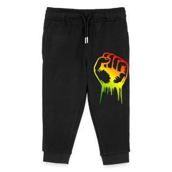 Poing reggae - Pantalon de jogging enfant bio Stanley/Stella - noir - Devant