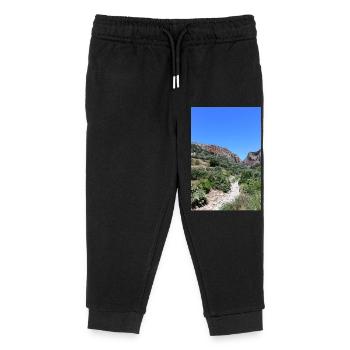 Berg Berge Berglandschaft Poster - Kinder Organic Jogginghose Mini Mover von Stanley/Stella - Schwarz - Vorne