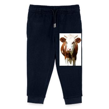 Affiche de vache - Pantalon de jogging enfant bio Stanley/Stella - marine - Devant