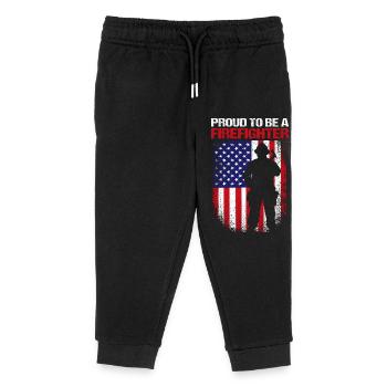 Firefighter Fire Brigade - Kids Organic Sweatpants by Stanley/Stella - black - Front