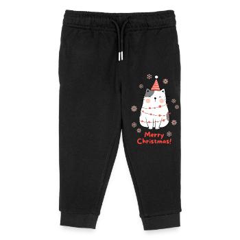 Geschmückte Katze - Kinder Organic Jogginghose Mini Mover von Stanley/Stella - Schwarz - Vorne