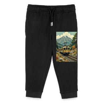 Image de train rétro - Pantalon de jogging enfant bio Stanley/Stella - noir - Devant