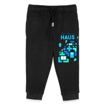 Construire, construire des blocs, jouer - Pantalon de jogging enfant bio Stanley/Stella - noir - Devant