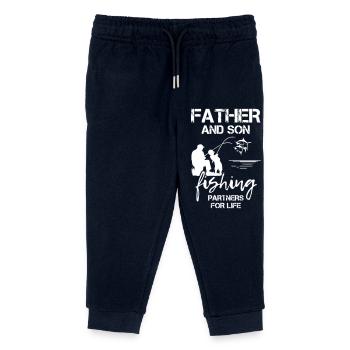 Père et fils : des partenaires de pêche pour la vie - Pantalon de jogging enfant bio Stanley/Stella - marine - Devant