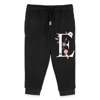 Buchstabe E Monogramm Retro - Kinder Organic Jogginghose Mini Mover von Stanley/Stella - Schwarz - Vorne