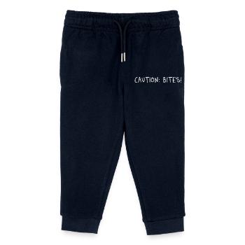 Caution: Bites! – Minimalistisches Statement - Kinder Organic Jogginghose Mini Mover von Stanley/Stella - Navy - Vorne
