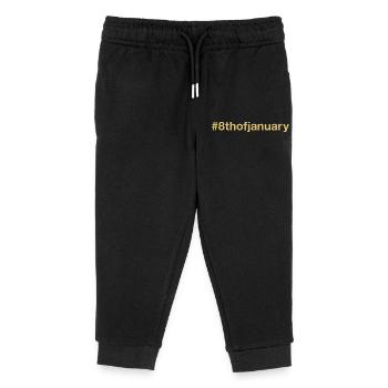 born on January 8 Birthday birthday - Kids Organic Sweatpants by Stanley/Stella - black - Front