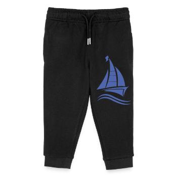 Permis de voile voilier - Pantalon de jogging enfant bio Stanley/Stella - noir - Devant