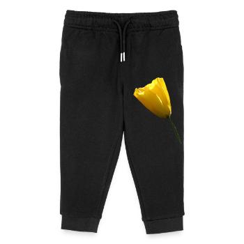 yellow poppy poppy poppy poppy - Kids Organic Sweatpants by Stanley/Stella - black - Front
