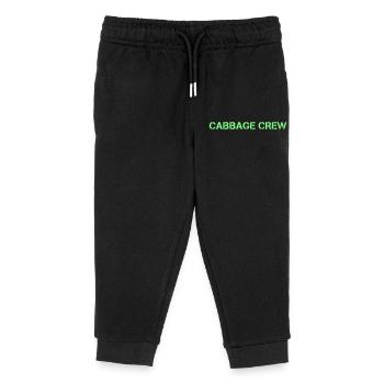 Cabbage Crew Lettering Vegan - Kids Organic Sweatpants by Stanley/Stella - black - Front