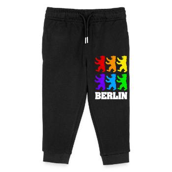 Berlin Bears in Color - Kids Organic Sweatpants by Stanley/Stella - black - Front