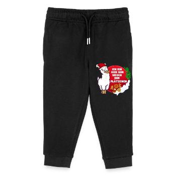 Alpaka nur für Plätzchen! - Kinder Organic Jogginghose Mini Mover von Stanley/Stella - Schwarz - Vorne